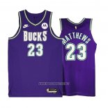 Camiseta Milwaukee Bucks Wesley Matthews NO 23 Classic 2022-23 Violeta