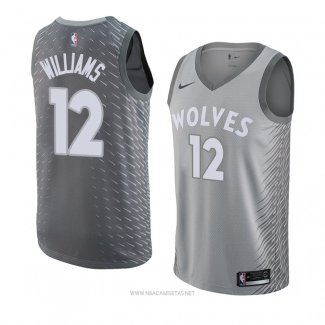 Camiseta Minnesota Timberwolves C. J. Williams NO 12 Ciudad 2018 Gris