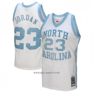 Camiseta NCAA North Carolina Tar Heels Michael Jordan NO 23 Mitchell & Ness 1983-84 Blanco