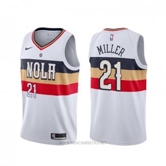 Camiseta New Orleans Pelicans Darius Miller NO 21 Earned Blanco