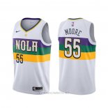 Camiseta New Orleans Pelicans E'twaun Moore NO 55 Ciudad Blanco