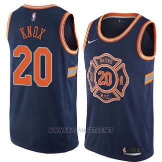 Camiseta New York Knicks Kevin Knox NO 20 Ciudad 2018 Azul