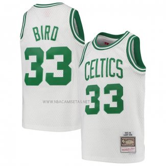 Camiseta Nino Boston Celtics Larry Bird NO 33 Mitchell & Ness 1985-86 Blanco