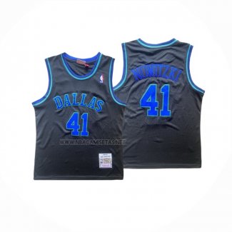 Camiseta Nino Dallas Mavericks Dirk Nowitzki NO 41 Mitchell & Ness 1998-99 Negro
