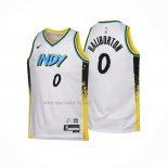 Camiseta Nino Indiana Pacers Tyrese Haliburton NO 0 Ciudad 2024-25 Blanco
