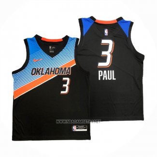 Camiseta Oklahoma City Thunder Chris Paul NO 3 Ciudad 2020-21 Negro