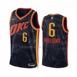 Camiseta Oklahoma City Thunder Jaylin Williams NO 6 Ciudad 2023-24 Negro