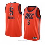 Camiseta Oklahoma City Thunder Markieff Morris NO 5 Earned 2018-19 Naranja