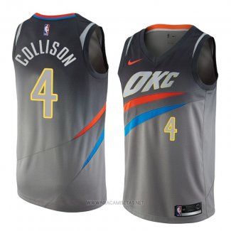 Camiseta Oklahoma City Thunder Nick Collison NO 4 Ciudad 2018 Gris