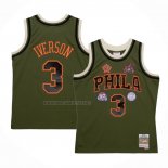 Camiseta Philadelphia 76Ers Allen Iverson NO 3 Mitchell & Ness 1996-97 Verde