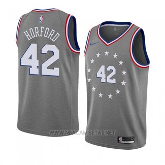 Camiseta Philadelphia 76ers Al Horford NO 42 Ciudad 2019-20 Gris