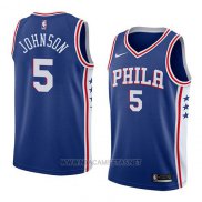 Camiseta Philadelphia 76ers Amir Johnson NO 5 Icon 2018 Azul