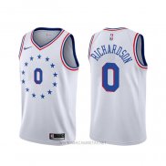 Camiseta Philadelphia 76ers Josh Richardson NO 0 Earned Blanco