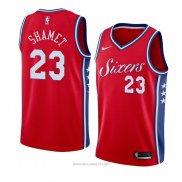 Camiseta Philadelphia 76ers Landry Shamet NO 23 Statement 2017-18 Rojo2