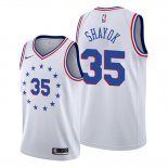 Camiseta Philadelphia 76ers Marial Shayok NO 35 Earned Blanco