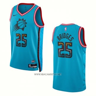 Camiseta Phoenix Suns Mikal Bridges NO 25 Ciudad 2022-23 Azul