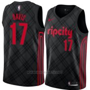 Camiseta Portland Trail Blazers Ed Davis NO 17 Ciudad 2018 Negro