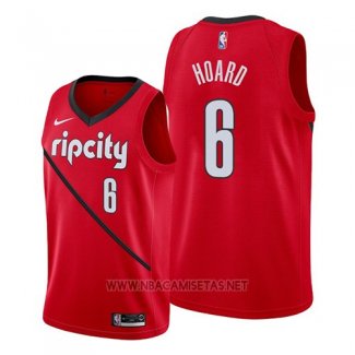 Camiseta Portland Trail Blazers Jaylen Hoard NO 6 Earned 2019 Rojo