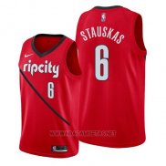 Camiseta Portland Trail Blazers Nik Stauskas NO 6 Earned 2019 Rojo