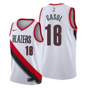 Camiseta Portland Trail Blazers Pau Gasol NO 16 Association Blanco