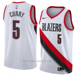 Camiseta Portland Trail Blazers Seth Curry NO 5 Statement 2018 Blanco