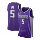 Camiseta Sacramento Kings De'Aaron Fox NO 5 Icon 2020-21 Violeta