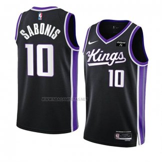 Camiseta Sacramento Kings Domantas Sabonis NO 10 Icon 2023-24 Negro