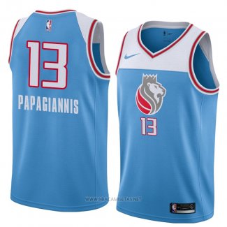 Camiseta Sacramento Kings Georgios Papagiannis NO 13 Ciudad 2018 Azul