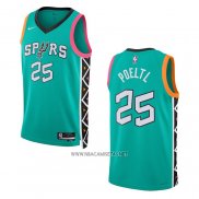 Camiseta San Antonio Spurs Jakob Poeltl NO 25 Ciudad 2022-23 Verde