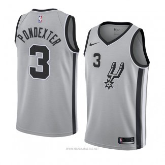 Camiseta San Antonio Spurs Quincy Pondexter NO 3 Statement 2018 Gris