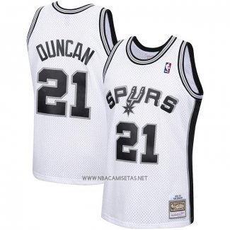 Camiseta San Antonio Spurs Tim Duncan NO 21 Mitchell & Ness 1998-99 Blanco