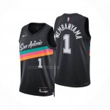 Camiseta San Antonio Spurs Victor Wembanyama NO 1 Ciudad 2025-26 Negro