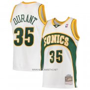 Camiseta Seattle SuperSonics Kevin Durant NO 35 Mitchell & Ness 2007-08 Blanco