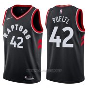 Camiseta Toronto Raptors Jakob Poeltl NO 42 Statement 2017-18 Negro