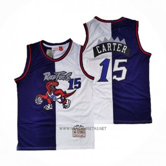 Camiseta Toronto Raptors Vince Carter NO 15 Split Edition Violeta Blanco