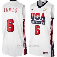 Camiseta USA 1992 Lebron James NO 6 Blanco