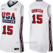 Camiseta USA 1992 Magic Johnson NO 15 Blanco