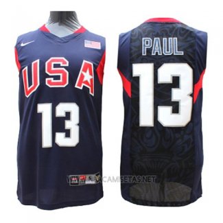 Camiseta USA 2008 Paul NO 13 Azul