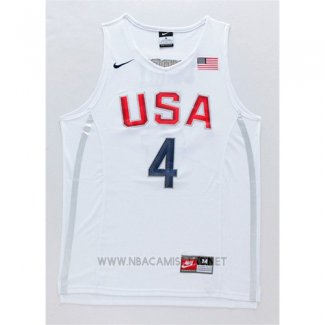 Camiseta USA 2016 Stephen Curry NO 4 Blanco