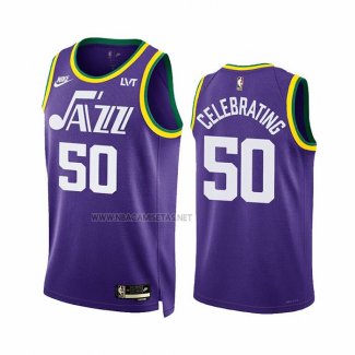 Camiseta Utah Jazz Celebrating NO 50 Classic 2023-24 Violeta