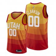 Camiseta Utah Jazz Jordan Clarkson NO 00 Ciudad Edition Naranja
