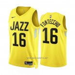 Camiseta Utah Jazz Simone Fontecchio NO 16 Icon 2022-23 Amarillo