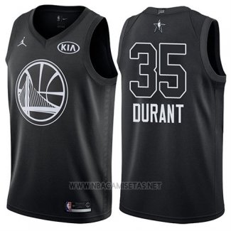 Camiseta All Star 2018 Golden State Warriors Kevin Durant NO 35 Negro