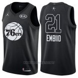 Camiseta All Star 2018 Philadelphia 76ers Jimmy Joel Embiid NO 21 Negro