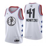 Camiseta All Star 2019 Dallas Mavericks Dirk Nowitzki NO 41 Blanco