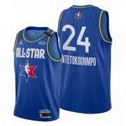 Camiseta All Star 2020 Milwaukee Bucks Giannis Antetokounmpo NO 24 Azul