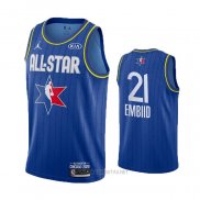 Camiseta All Star 2020 Philadelphia 76ers Joel Embiid NO 21 Azul