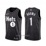 Camiseta Brooklyn Nets Bruce Brown NO 1 Earned 2020-21 Negro