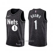 Camiseta Brooklyn Nets Bruce Brown NO 1 Earned 2020-21 Negro