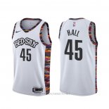 Camiseta Brooklyn Nets Donta Hall NO 45 Ciudad 2020 Blanco